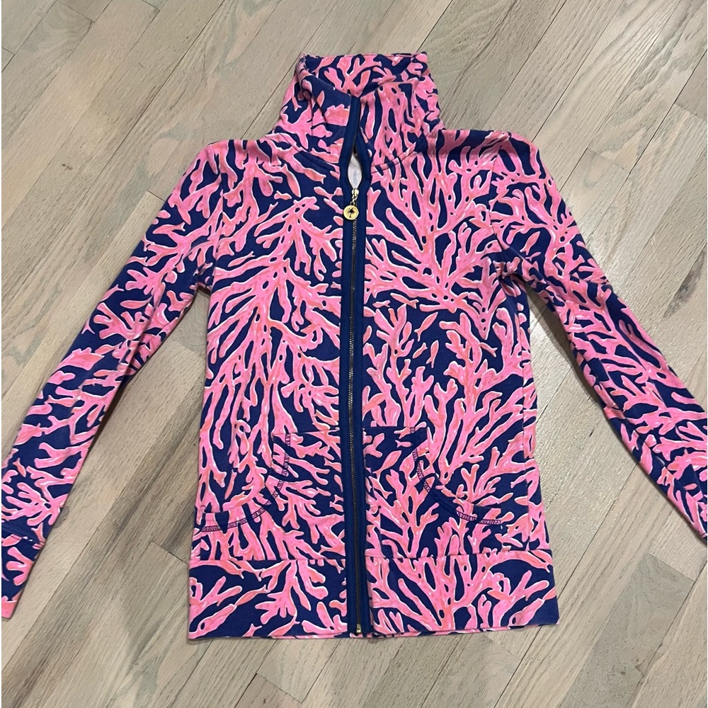 Lilly Pulitzer XXS Popover Coral Reef Skipper Full Zip